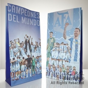 BOLSITA PAPEL CAMPEONES DEL MUNDO 12X24CM x 10